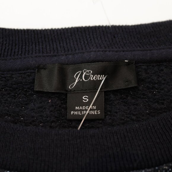 J.Crew Metallic Pullover Sweatshirt | Navy Sparkle Crew for Fall Sporting Events - Picture 5 of 8